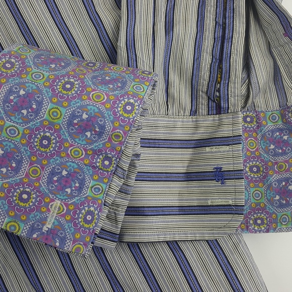 ROBERT GRAHAM Floral Embroid Button Shirt Flip Cuf - Picture 2 of 5